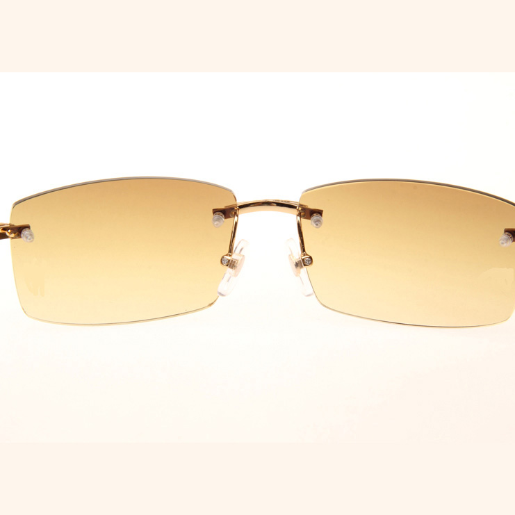 Cartier CT 3524012 Big Diamond Black Buffalo Sunglasses In Gold Brown - DesignerGu