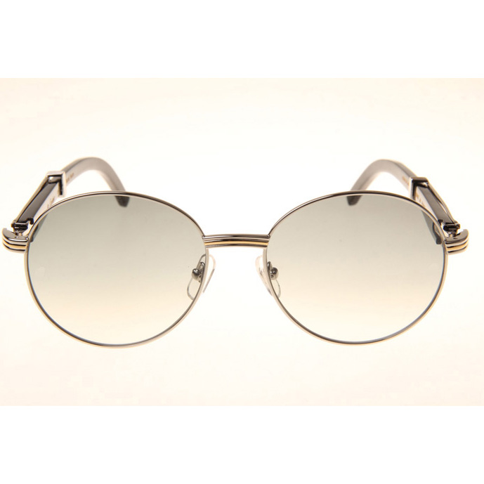 Cartier CT1990-0692 Black Buffalo Sunglasses In Silver Grey - DesignerGu