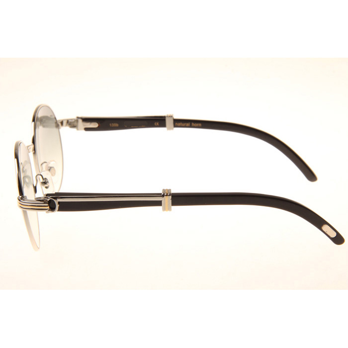 Cartier CT1990-0692 Black Buffalo Sunglasses In Silver Grey - DesignerGu