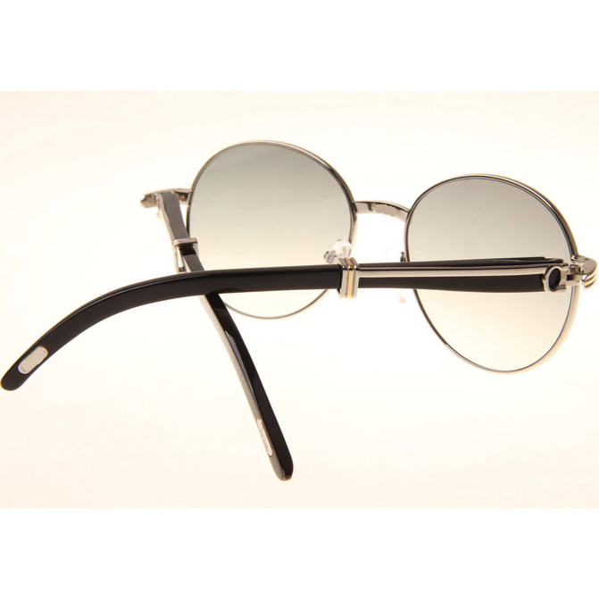 Cartier CT1990-0692 Black Buffalo Sunglasses In Silver Grey - DesignerGu