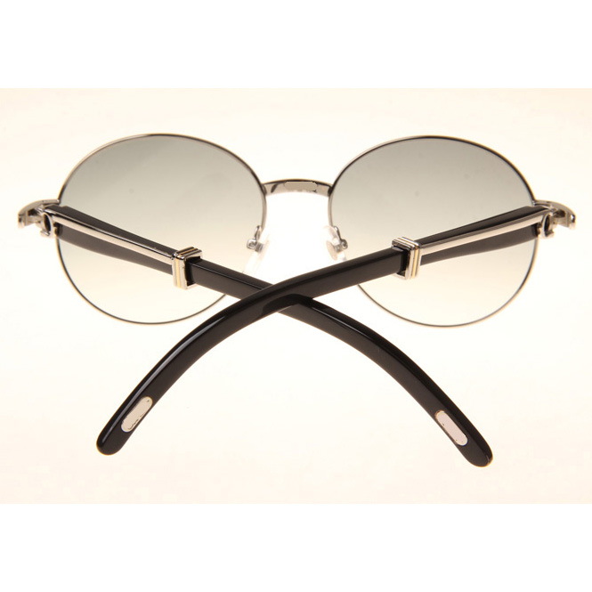 Cartier CT1990-0692 Black Buffalo Sunglasses In Silver Grey - DesignerGu