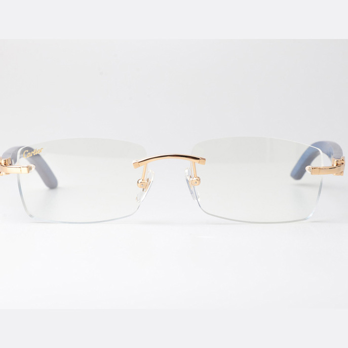 Cartier CT_3524012 Blue Arm Eyeglasses Gold - DesignerGu
