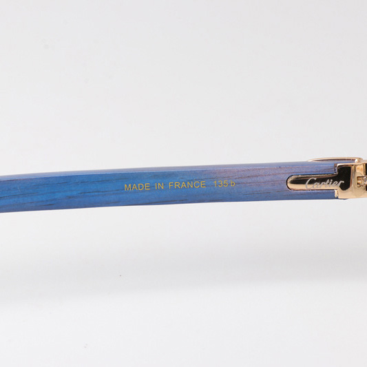 Cartier CT_3524012 Blue Arm Eyeglasses Gold - DesignerGu