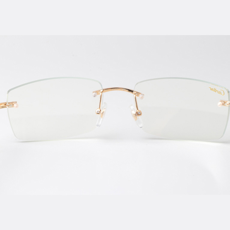 Cartier CT_3524012 Blue Arm Eyeglasses Gold - DesignerGu