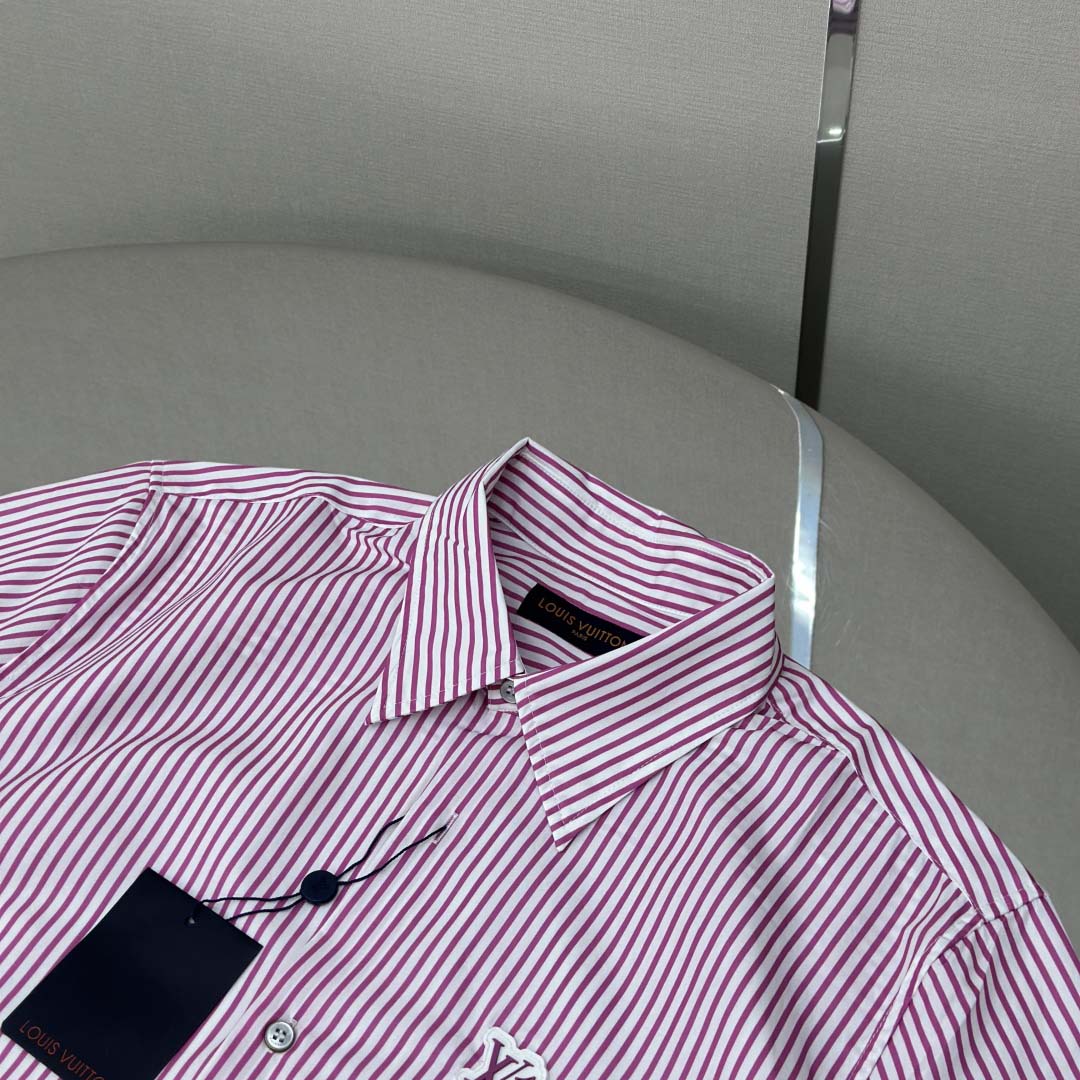 Louis Vuitton Monogram Striped Short-Sleeved Shirt   1AHVX7 - DesignerGu