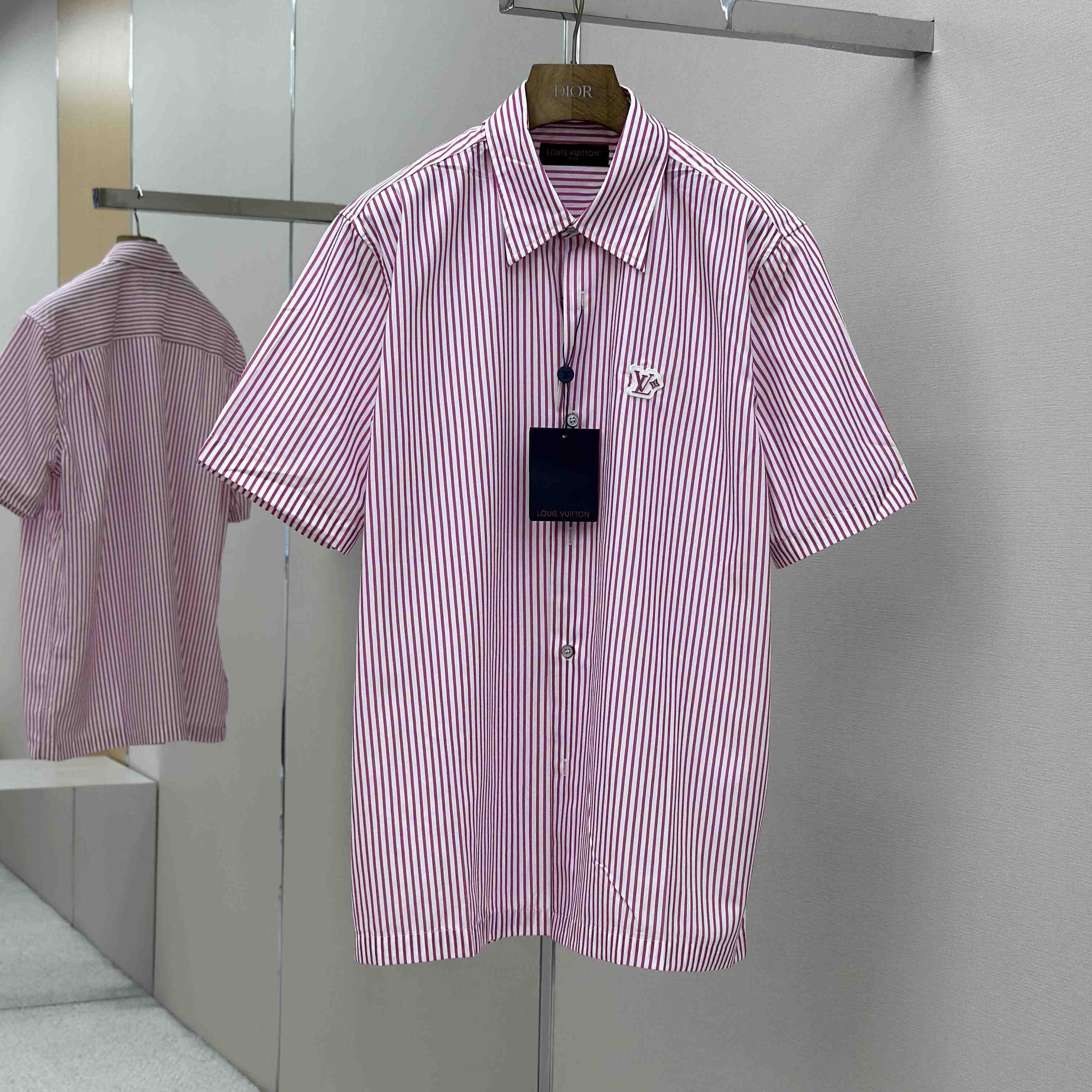 Louis Vuitton Monogram Striped Short-Sleeved Shirt   1AHVX7 - DesignerGu