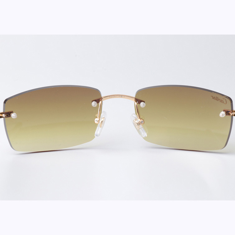 Cartier CT_3524012 Black Buffalo Sunglasses Gold Brown - DesignerGu
