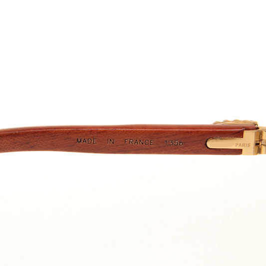 Cartier CT_3524012 Big Diamond Wood Sunglasses In Gold Brown - DesignerGu