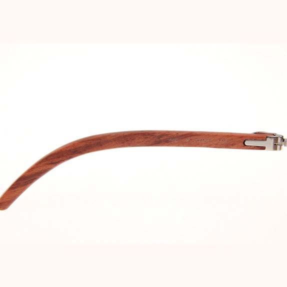 Cartier CT 3524012 Aviator Lens Wood Sunglasses In Silver Brown - DesignerGu