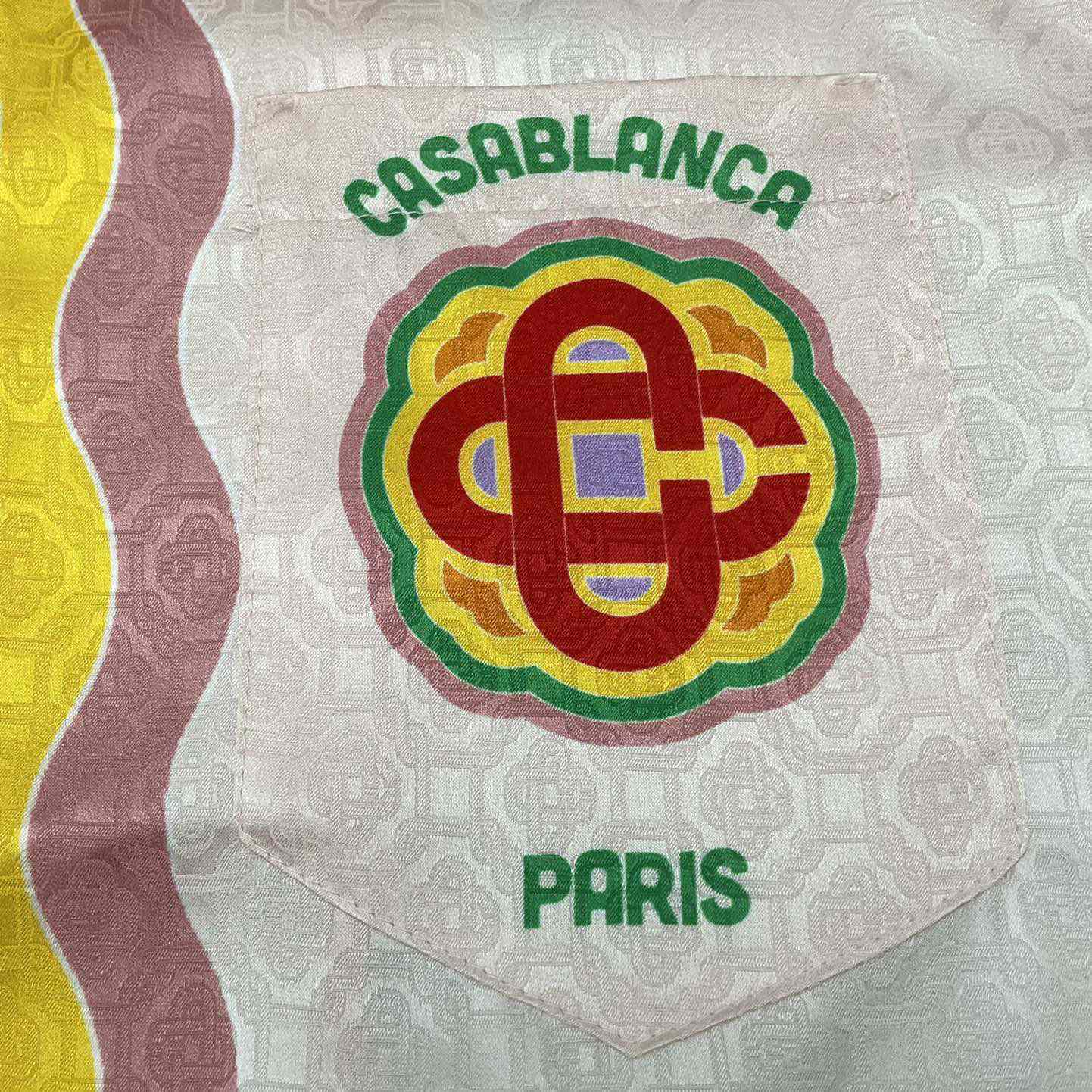 Casablanca Men's Rainbow Monogram Silk Camp Shirt   3452 - DesignerGu