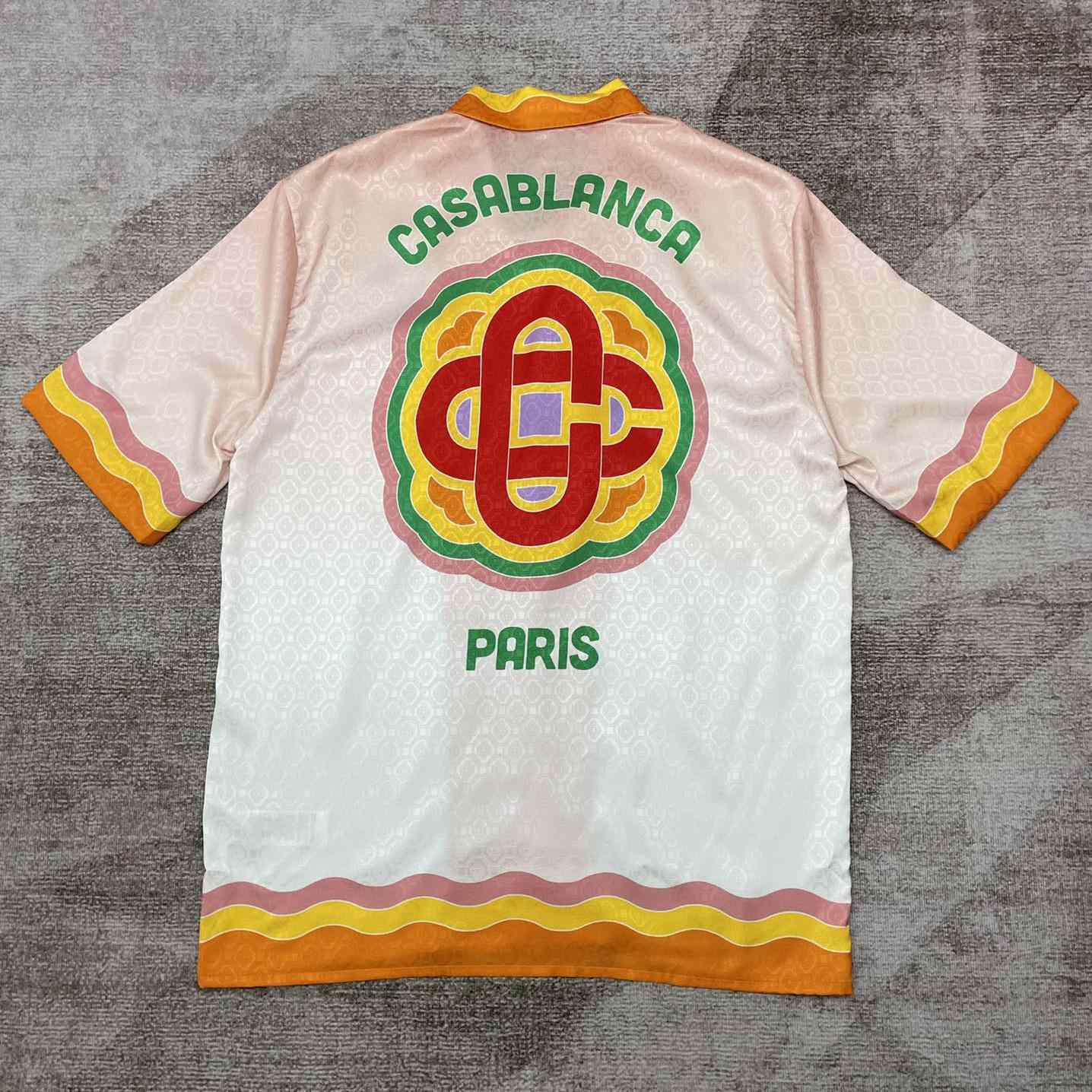 Casablanca Men's Rainbow Monogram Silk Camp Shirt   3452 - DesignerGu