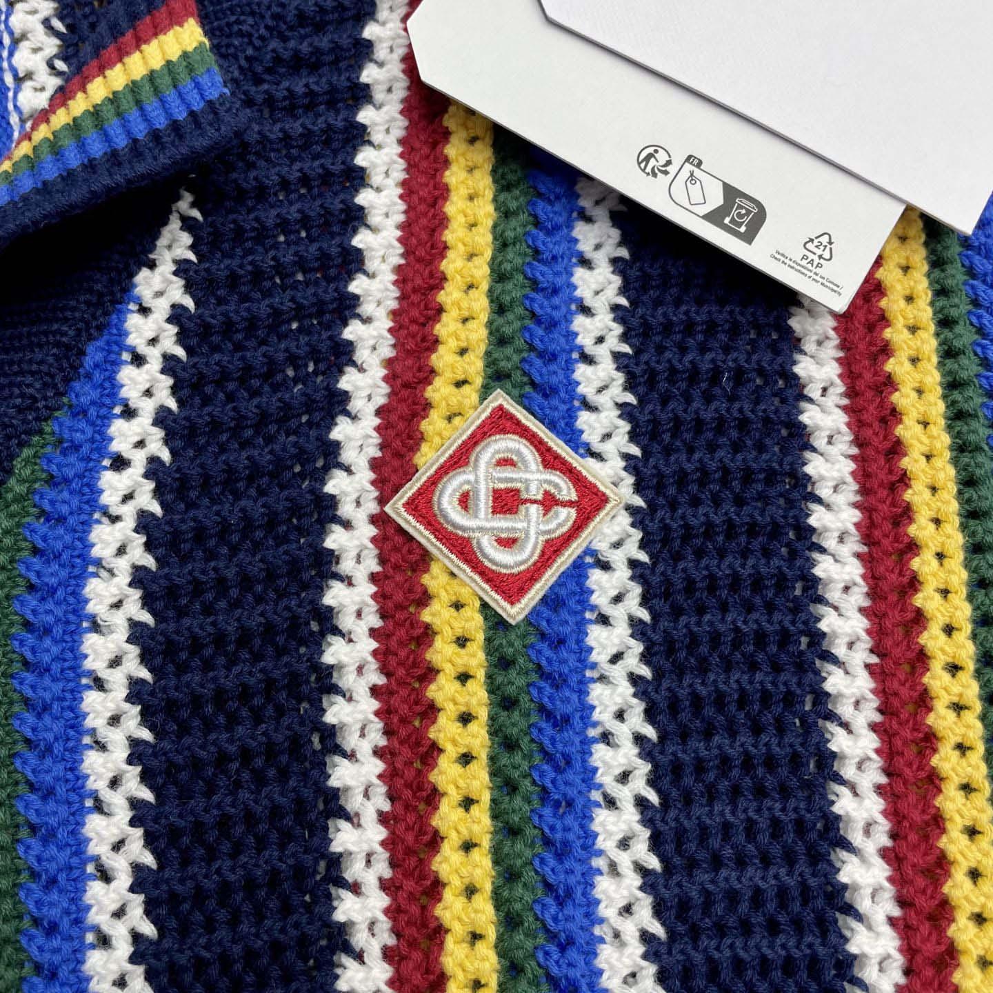 Casablanca Crochet Long-sleeve Stripe Shirt - DesignerGu