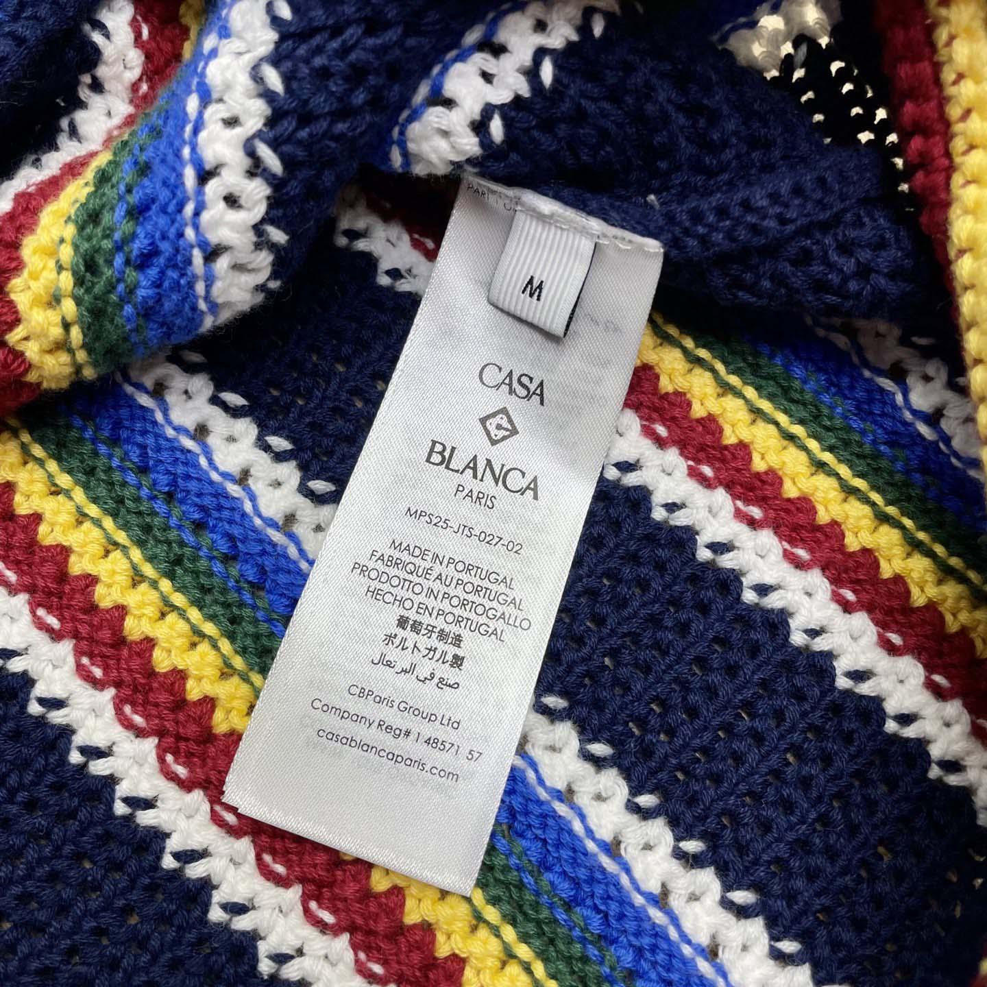 Casablanca Crochet Long-sleeve Stripe Shirt - DesignerGu