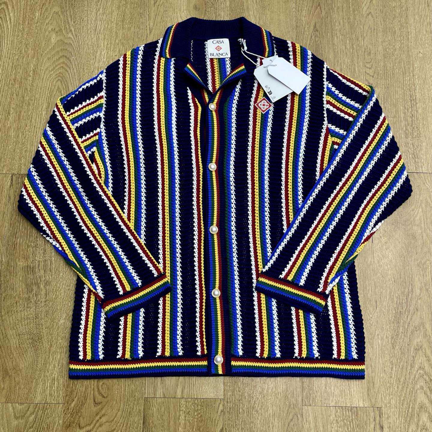 Casablanca Crochet Long-sleeve Stripe Shirt - DesignerGu