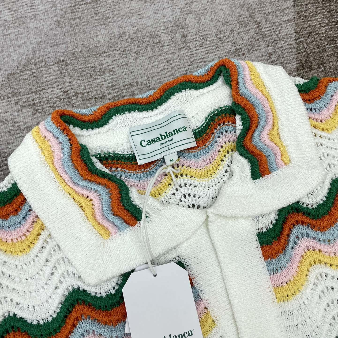 Casablanca Wavy Short-sleeve Boucle Shirt   D0058 - DesignerGu