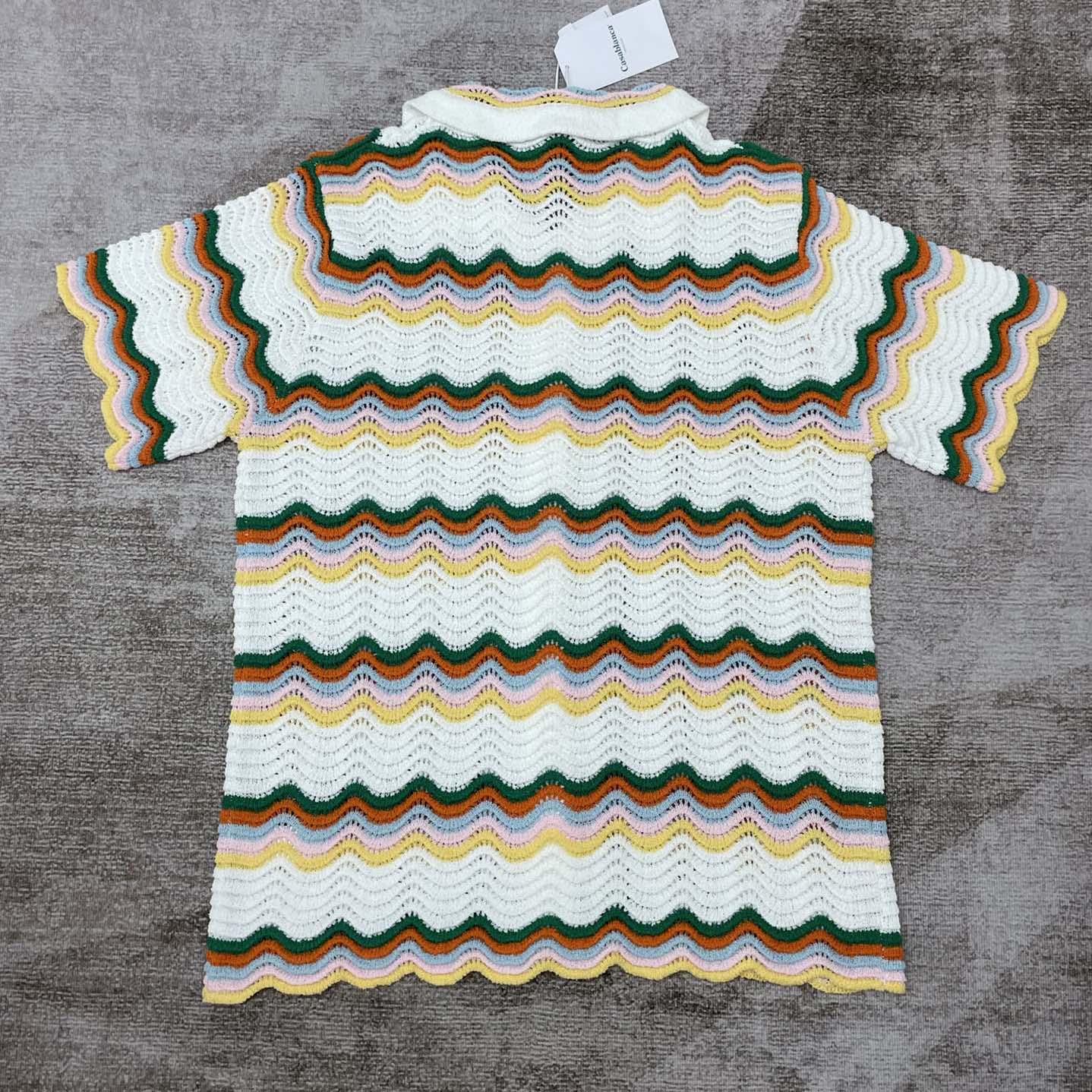 Casablanca Wavy Short-sleeve Boucle Shirt   D0058 - DesignerGu