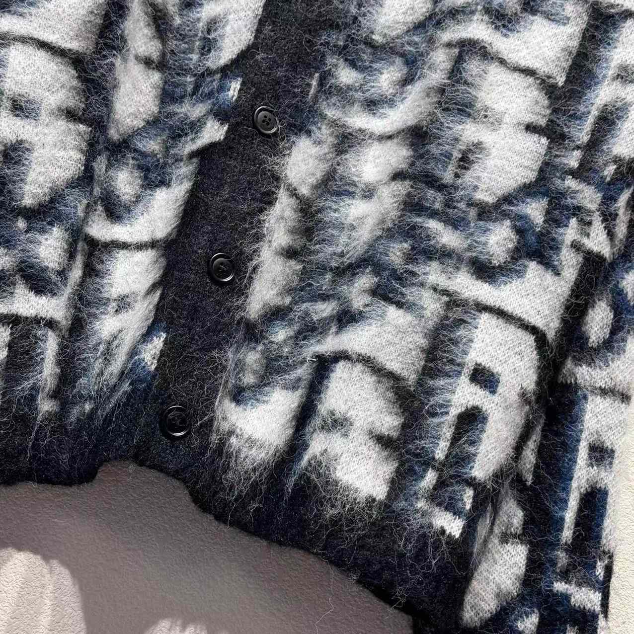 Dior Blue Printed Long Sleeve Knitwear - DesignerGu