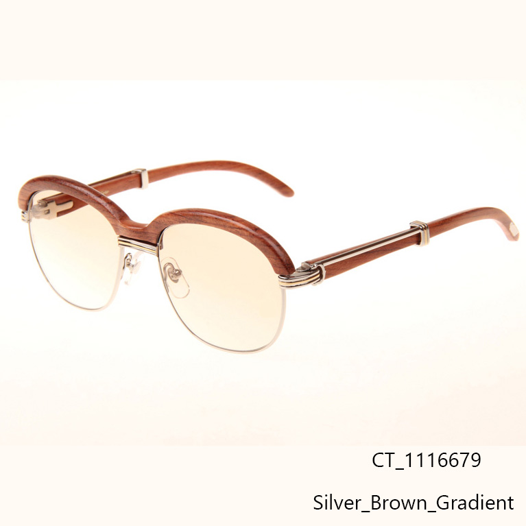 Cartier CT_1116679 Sunglasses In Silver Brown Gradient - DesignerGu
