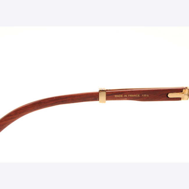 Cartier CT1990-0692 Wood Sunglasses In Gold Grey - DesignerGu