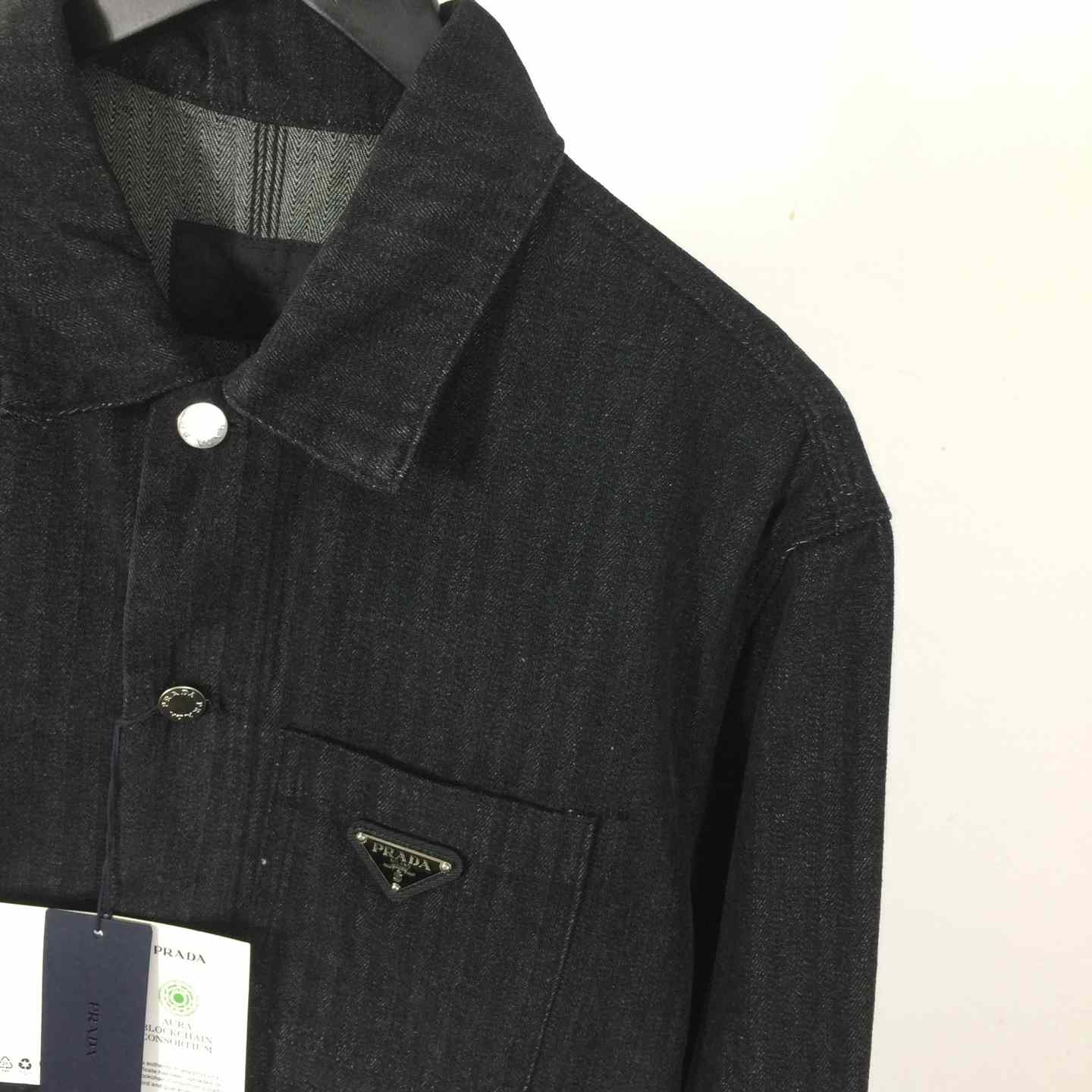 Prada Chevron Denim Blouson Jacket - DesignerGu