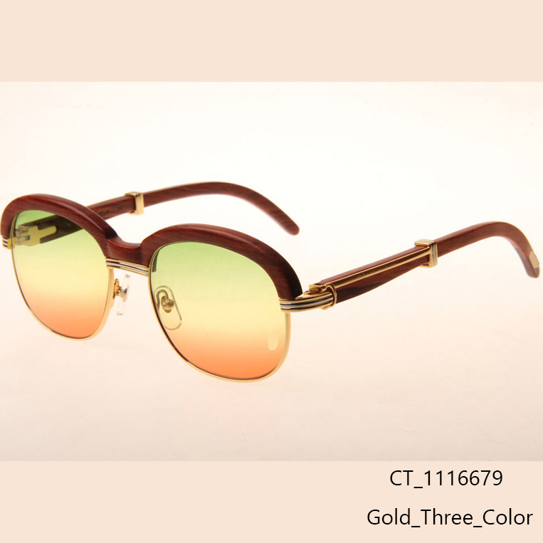 Cartier CT_1116679 Sunglasses In Gold Three Color Lens - DesignerGu