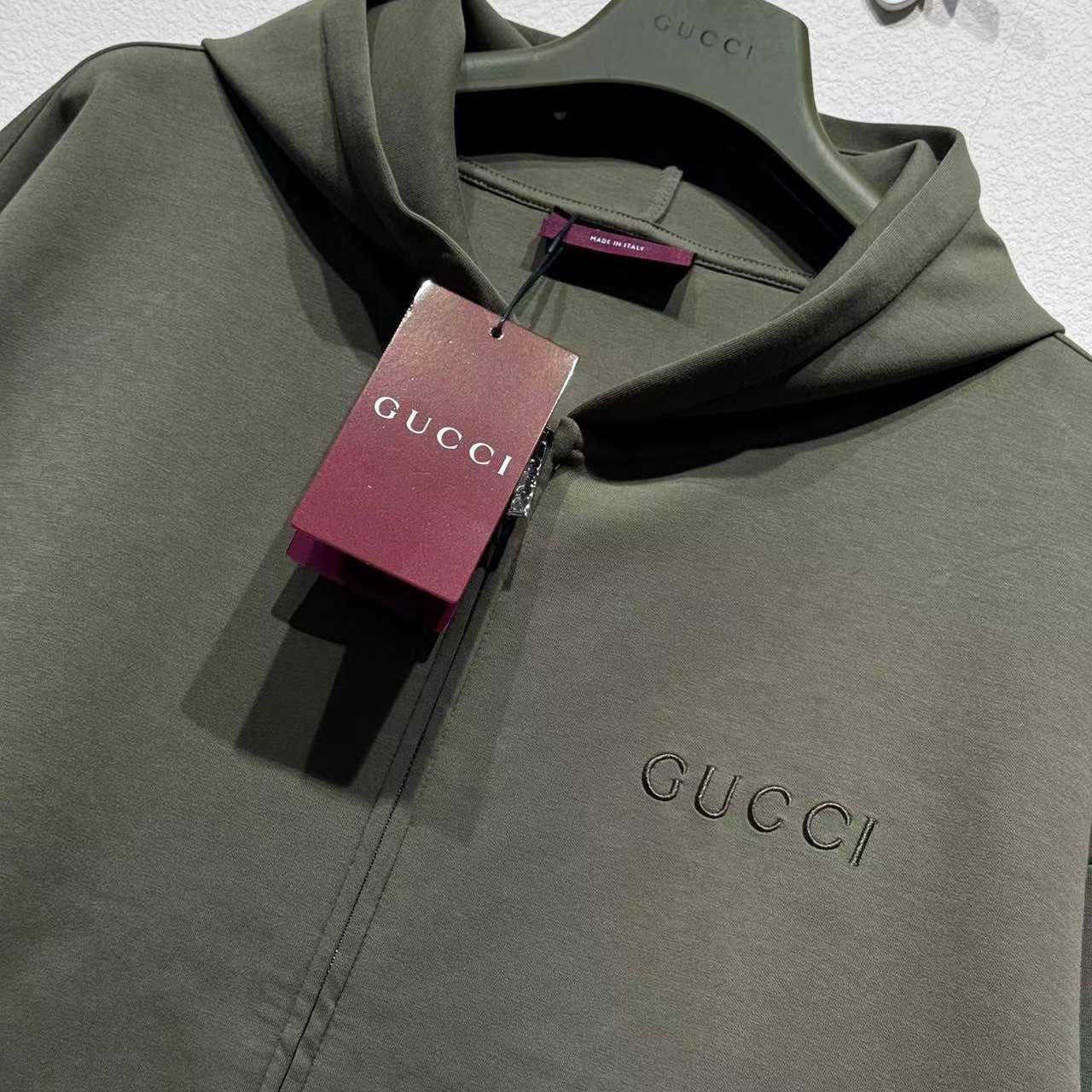 Gucci Embroidered Hooded Jersey Sweatshirt - DesignerGu