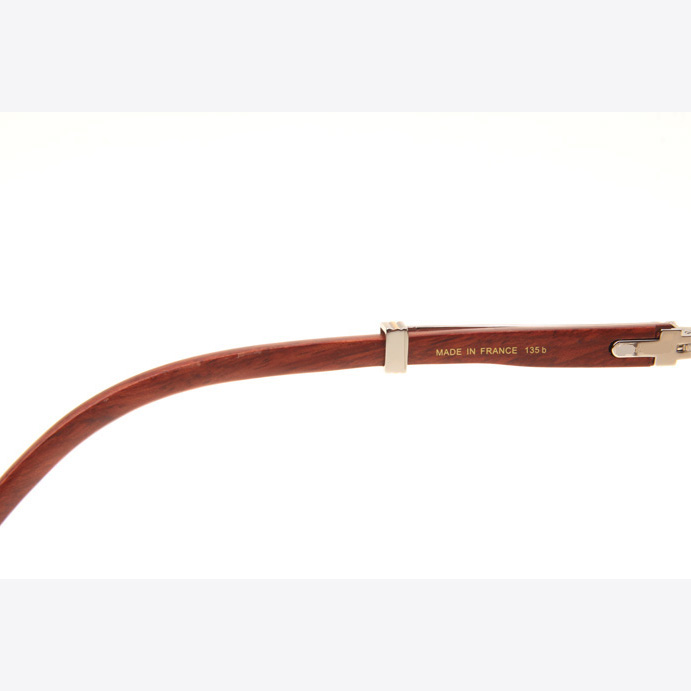 Cartier CT1990-0692 Wood Sunglasses In Silver Brown - DesignerGu