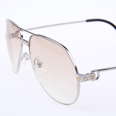 Cartier CT 1324912 Sunglasses In Silver Brown - DesignerGu