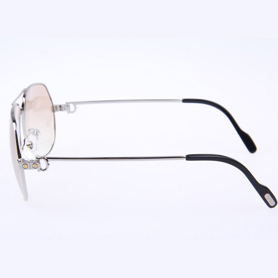 Cartier CT 1324912 Sunglasses In Silver Brown - DesignerGu