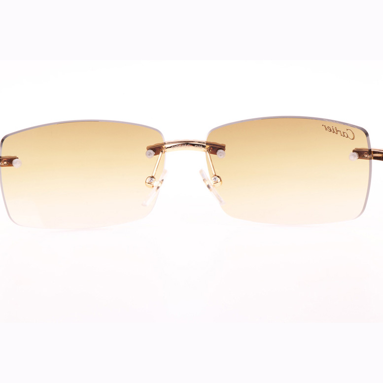 Cartier CT 3524012 Big Diamond Black Wood Sunglasses In Gold Brown - DesignerGu