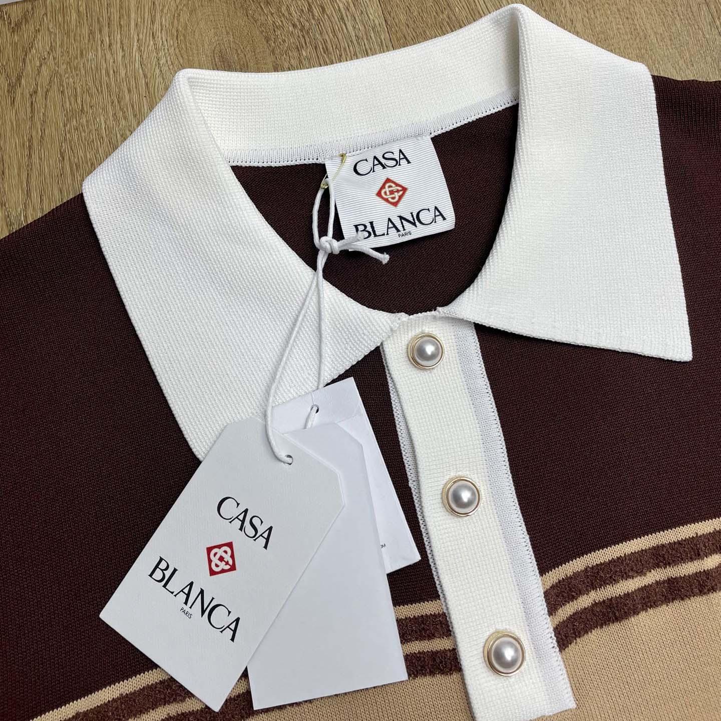 Casablanca Stripe Polo Shirt   D0100 - DesignerGu