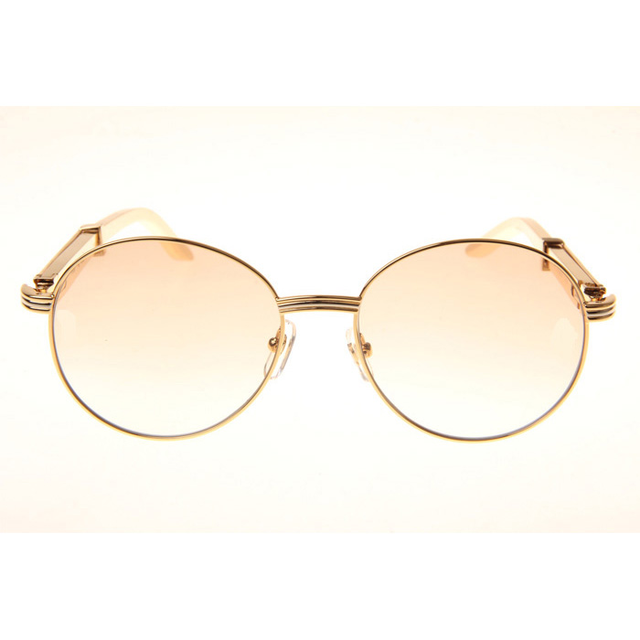 Cartier CT1990-0692 Gold Stainless Steel Sunglasses In Gold Brown - DesignerGu