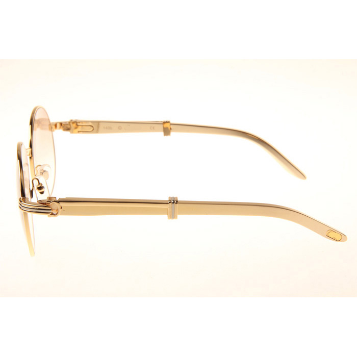Cartier CT1990-0692 Gold Stainless Steel Sunglasses In Gold Brown - DesignerGu