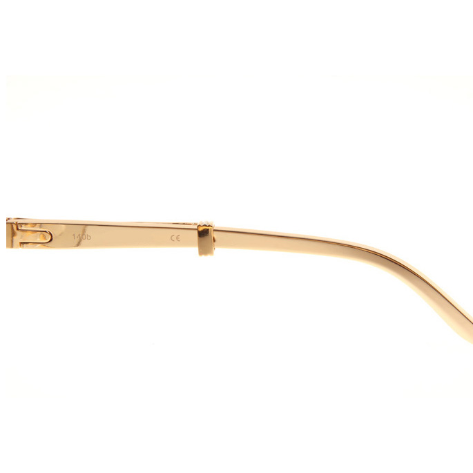 Cartier CT1990-0692 Gold Stainless Steel Sunglasses In Gold Brown - DesignerGu