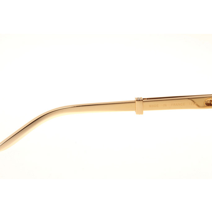 Cartier CT1990-0692 Gold Stainless Steel Sunglasses In Gold Brown - DesignerGu