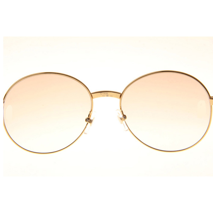 Cartier CT1990-0692 Gold Stainless Steel Sunglasses In Gold Brown - DesignerGu