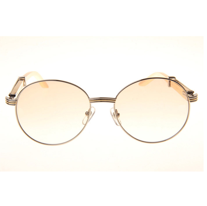 Cartier CT1990-0692 Gold Stainless Steel Sunglasses In Silver Brown - DesignerGu