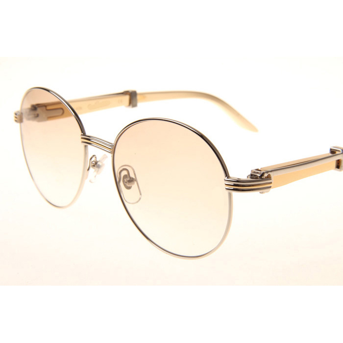 Cartier CT1990-0692 Gold Stainless Steel Sunglasses In Silver Brown - DesignerGu