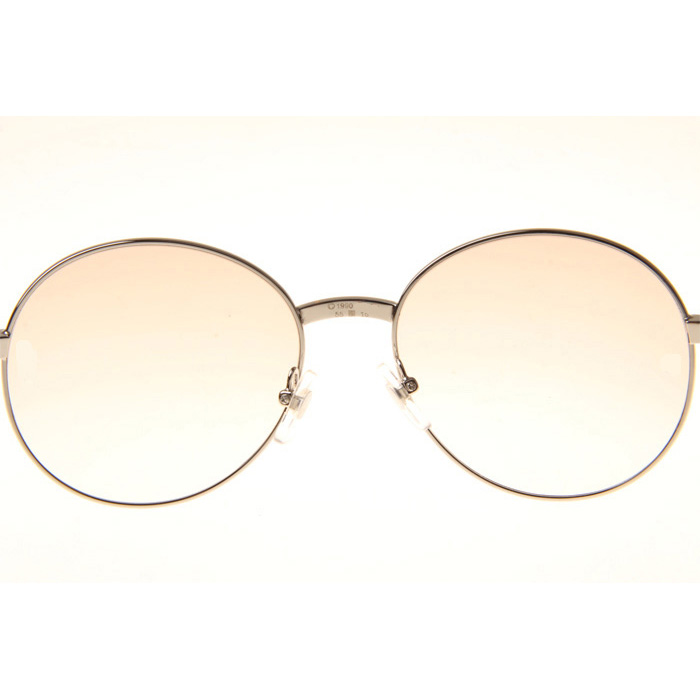 Cartier CT1990-0692 Gold Stainless Steel Sunglasses In Silver Brown - DesignerGu