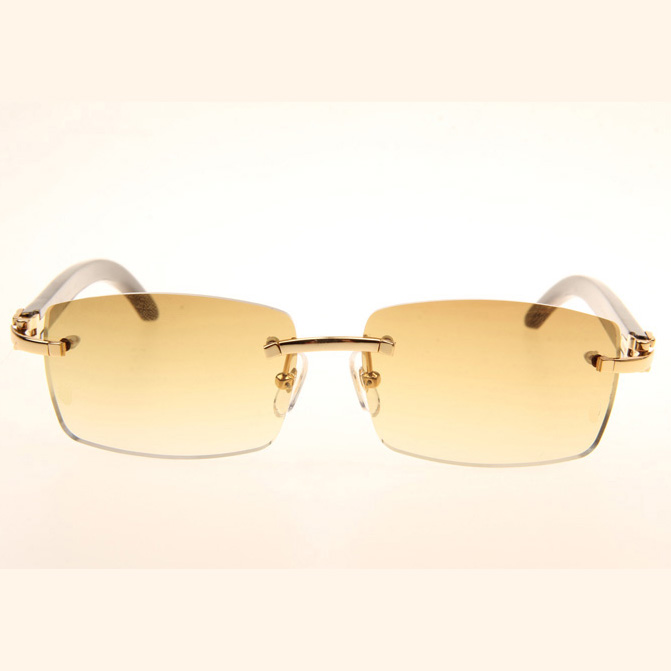 Cartier CT_3524012 Black Grey Buffalo Sunglasses In Gold Brown - DesignerGu