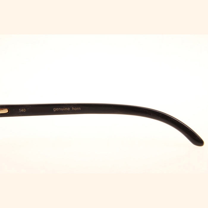 Cartier CT_3524012 Black Grey Buffalo Sunglasses In Gold Brown - DesignerGu