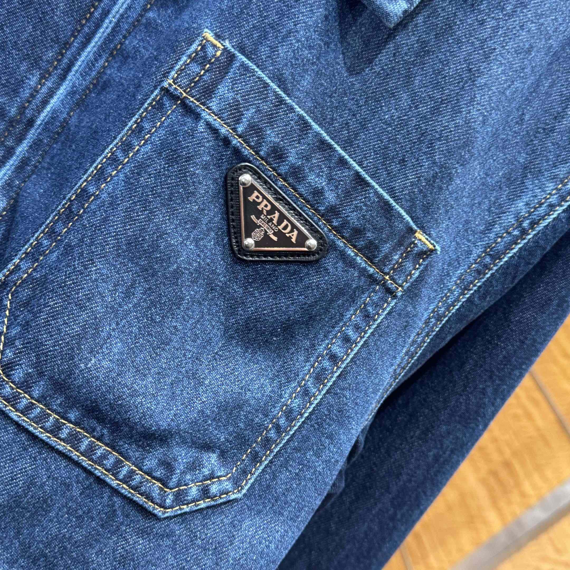 Prada Light Denim Zipper Jacket - DesignerGu