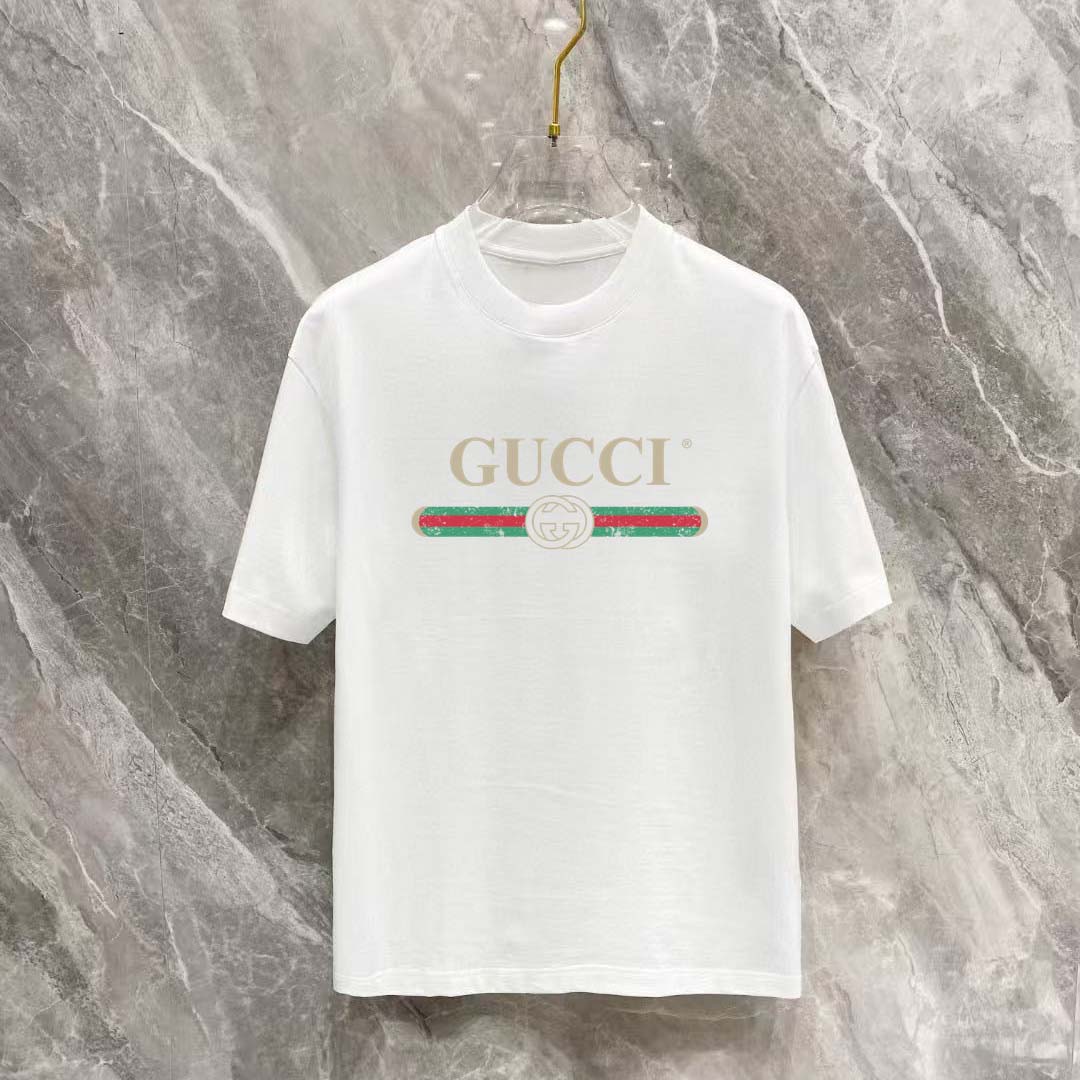 Gucci T-shirt With Gucci Logo - DesignerGu