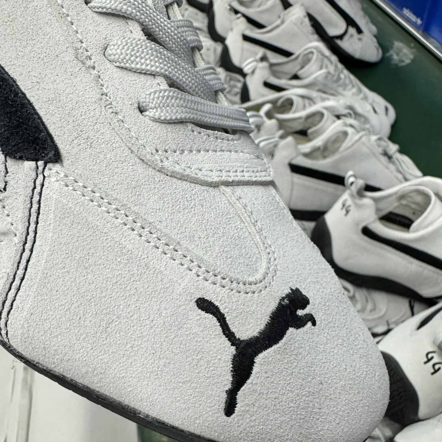 Balenciaga Speedcat Suede Balenciaga In White And Black Distressed Suede Cowskin - DesignerGu