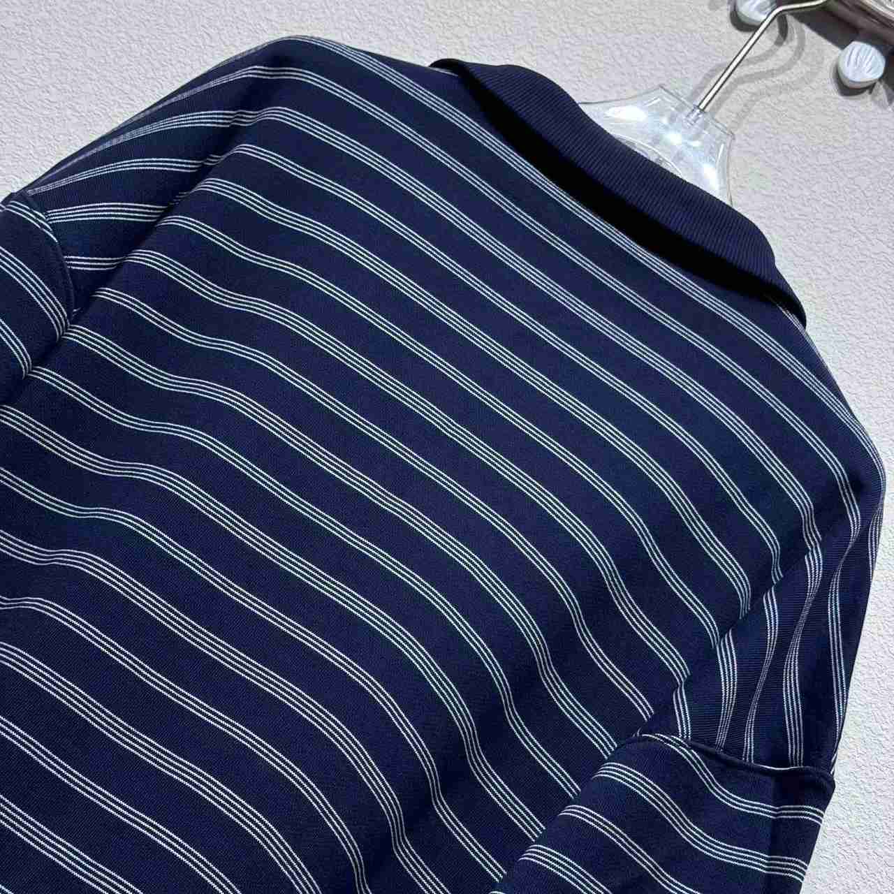Miu Miu Striped Zipper Polo Shirt - DesignerGu
