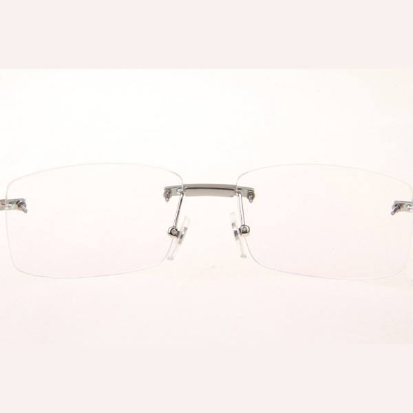 Cartier CT_3524012 Diamond White Mix Black Buffalo Eyeglasses In Silve - DesignerGu