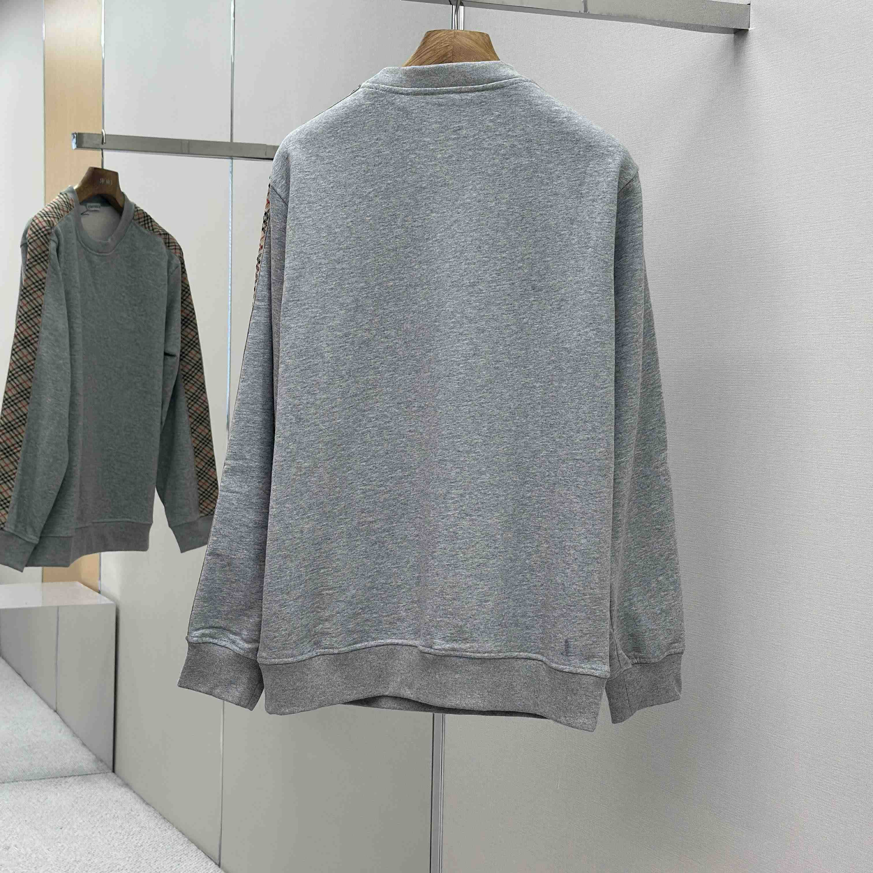 Burberry Check Trim Cotton Sweatshirt - DesignerGu