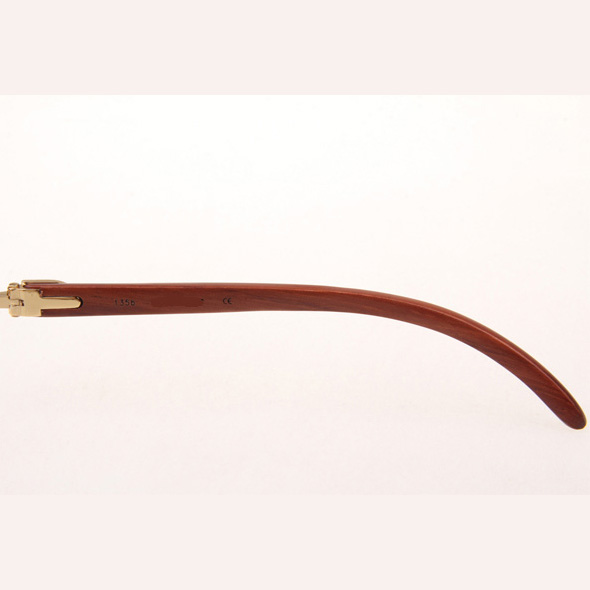 Cartier CT_3524012 Diamond Wood Eyeglasses In Gold - DesignerGu