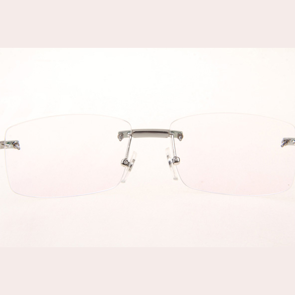 Cartier CT_3524012 Diamond Black Buffalo Eyeglasses In Silver - DesignerGu