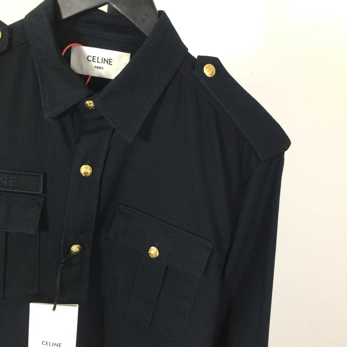 Celine Military Shirt In Cotton Wool Twill - DesignerGu